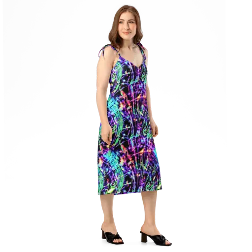 Neon Bamboo on a Slip Dress