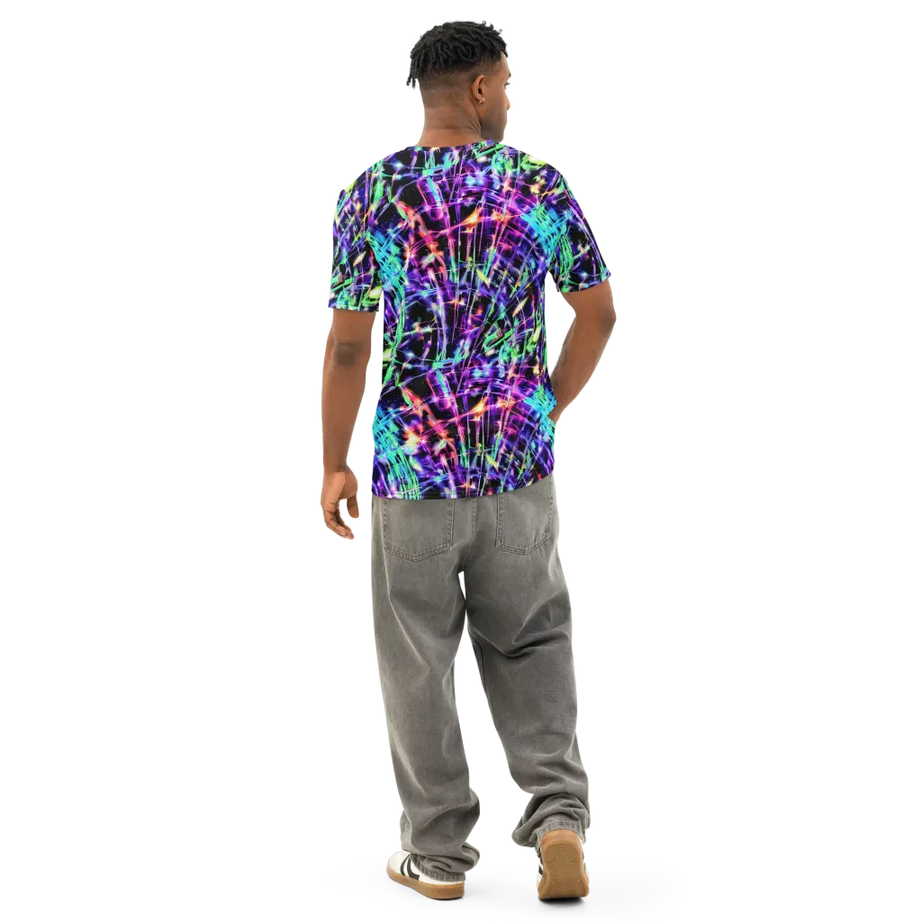 Neon Bamboo on Men's Cotton Crew Neck T-Shirt — Back