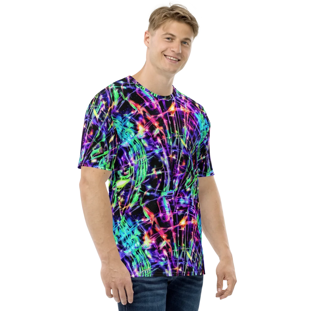 Neon Bamboo on Men's Crew Neck T-Shirt — Right