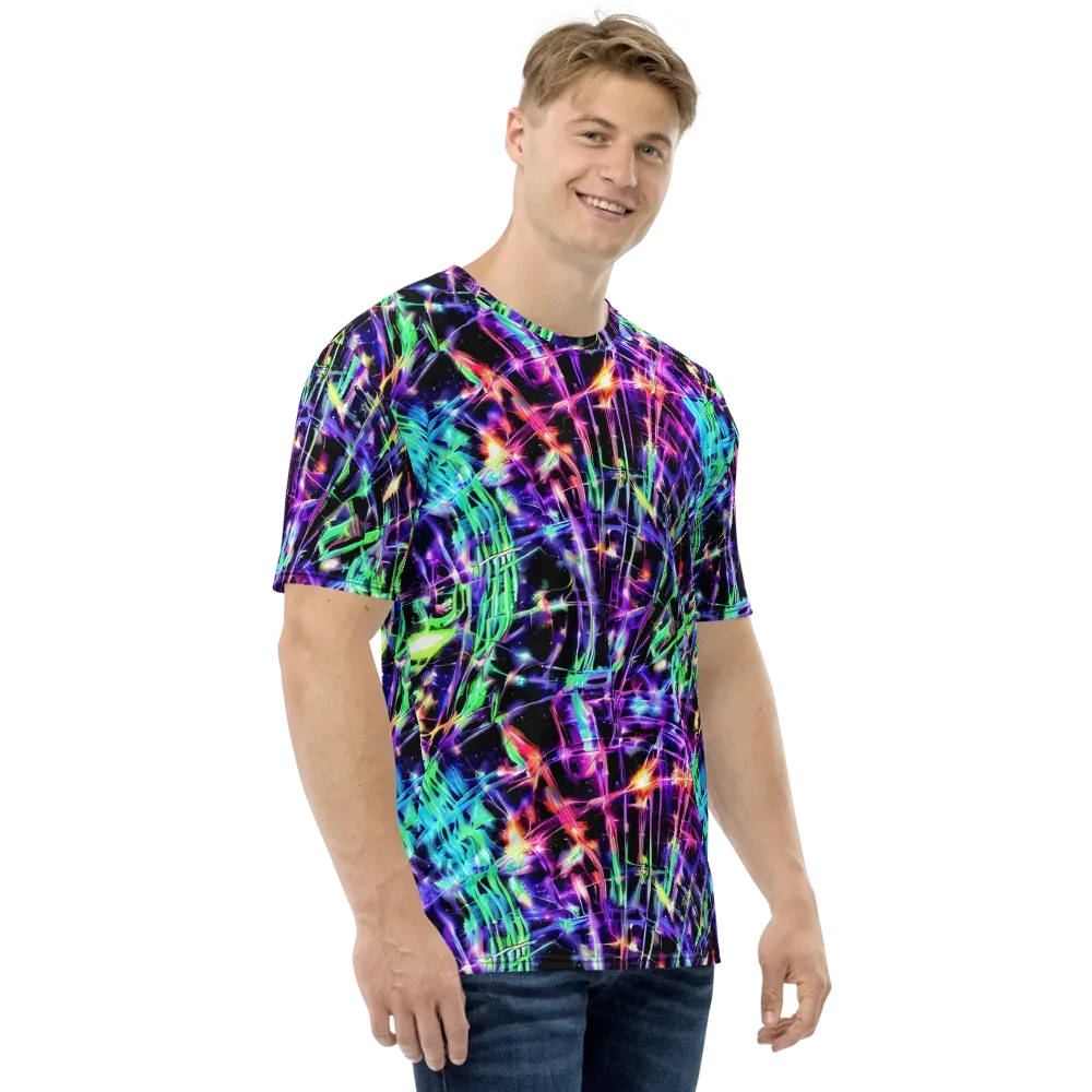 Neon Bamboo on Men's Crew Neck T-Shirt — Right