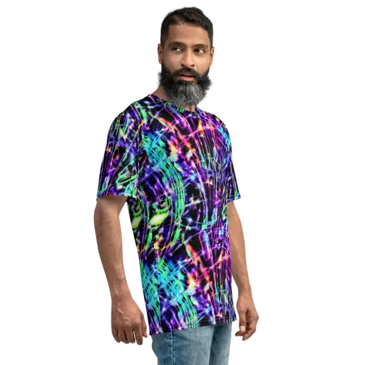 Neon Bamboo on a Men's Crew Neck T-Shirt