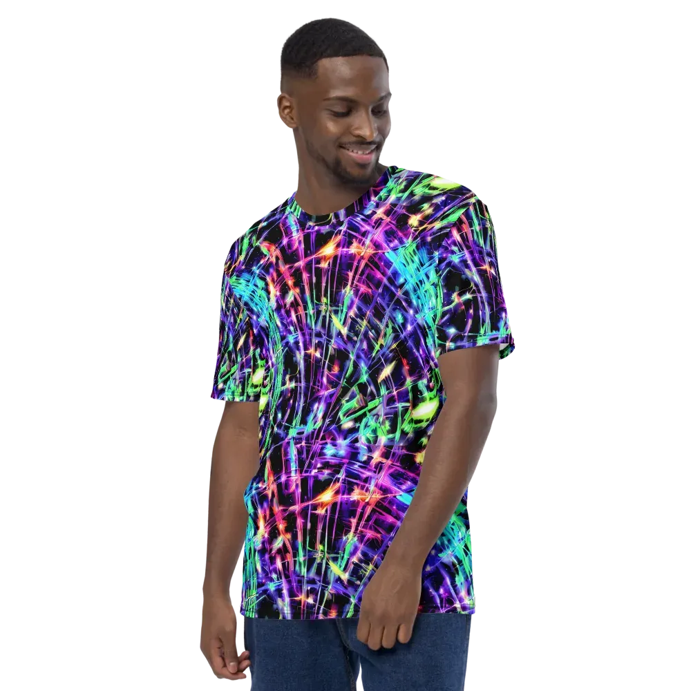 Neon Bamboo on Men's Crew Neck T-Shirt — Left