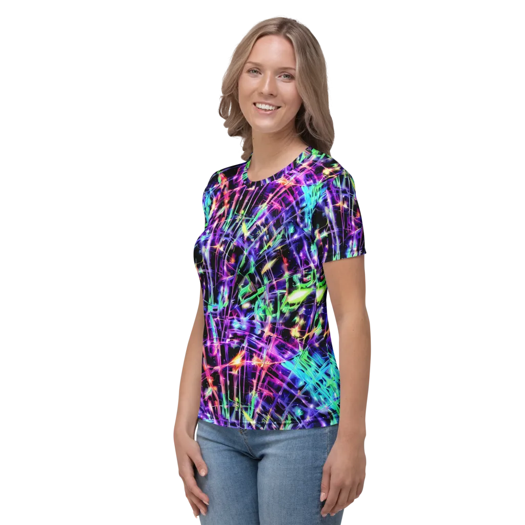 Neon Bamboo on Women's Crew Neck T-Shirt — Left