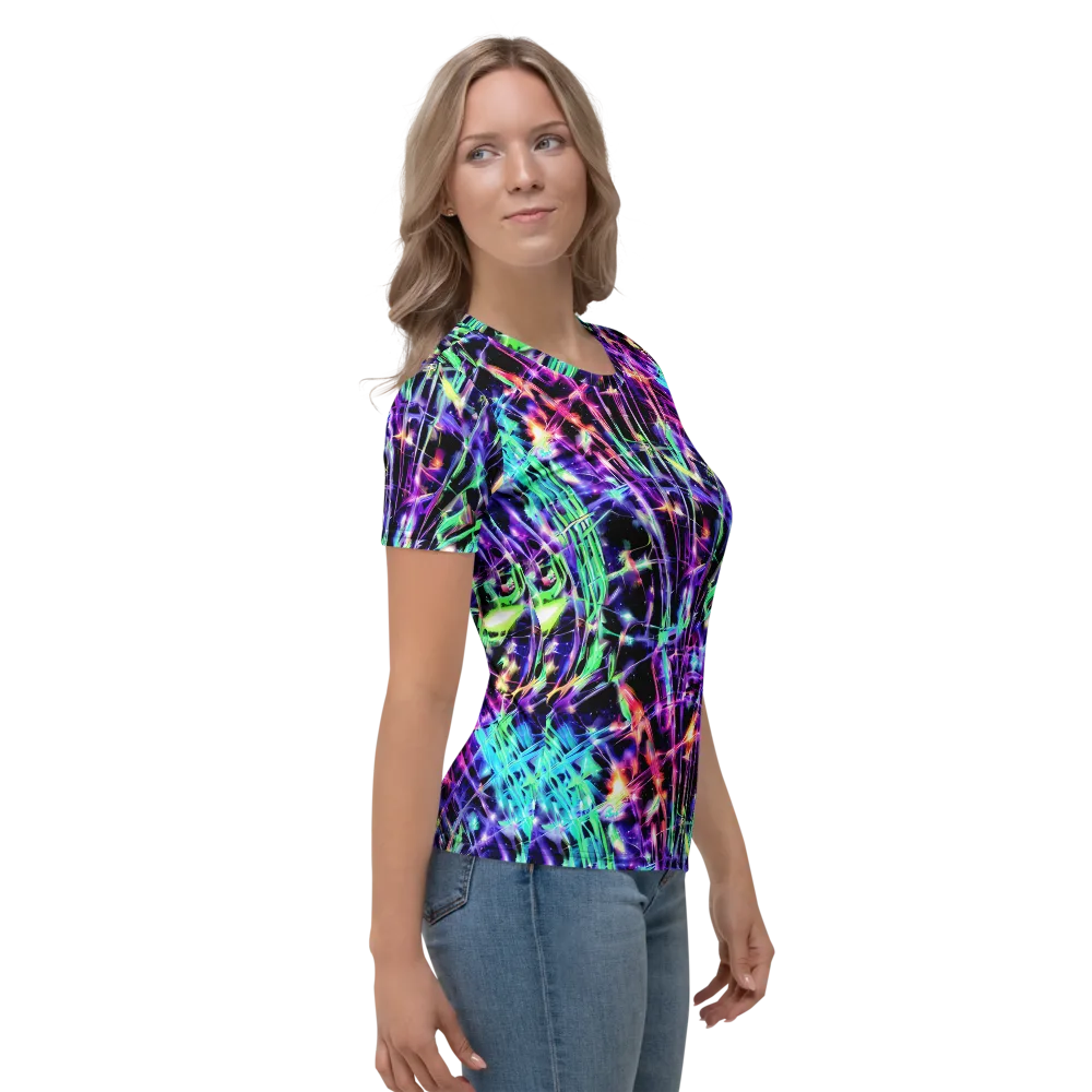 Neon Bamboo on Women's Crew Neck T-Shirt — Right