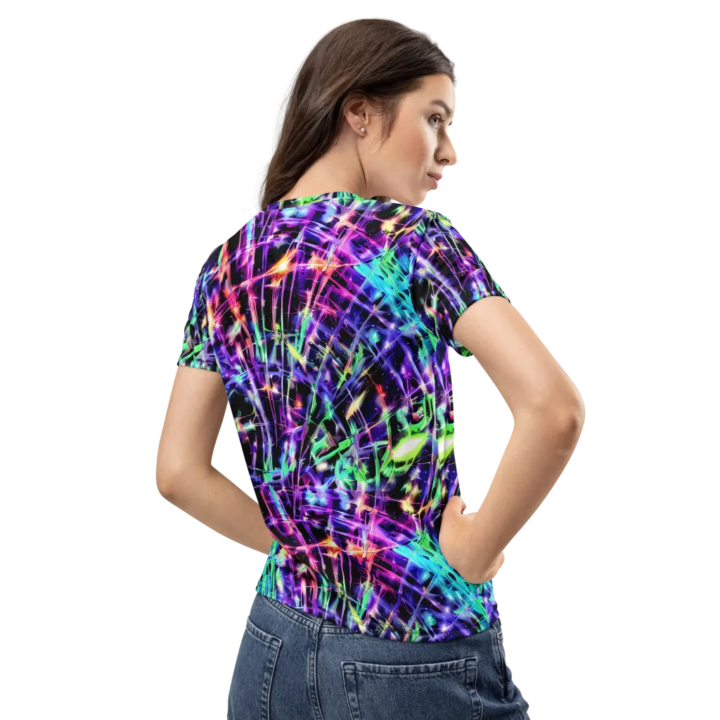 Neon Bamboo on Women's Crew Neck T-Shirt — Back