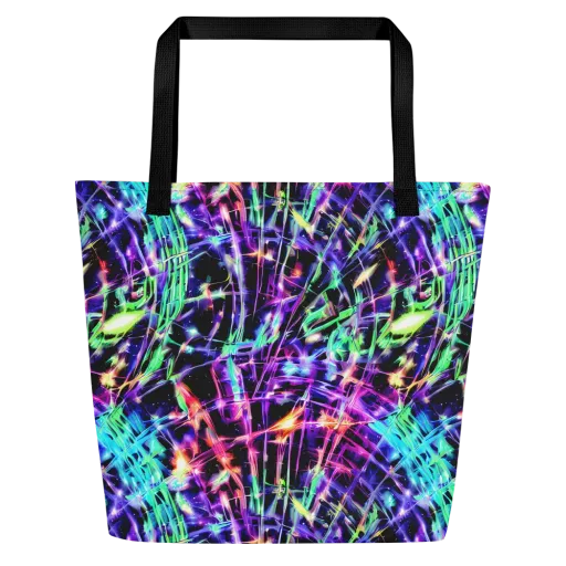 Neon Bamboo on a Large Tote Bag W/ Pocket