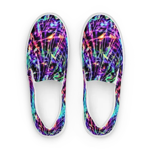 Neon Bamboo on a Women's Slip-On Canvas Shoes