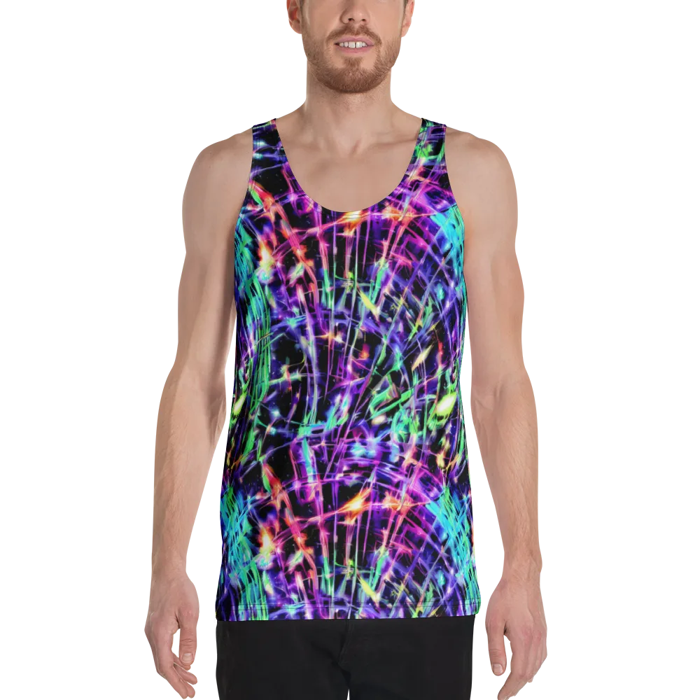 Neon Bamboo on Men's Tank Top — Front