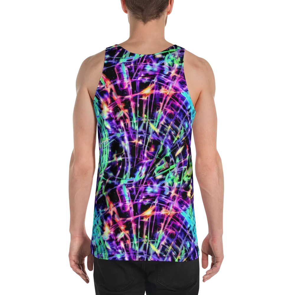 Neon Bamboo on Men's Tank Top — Back