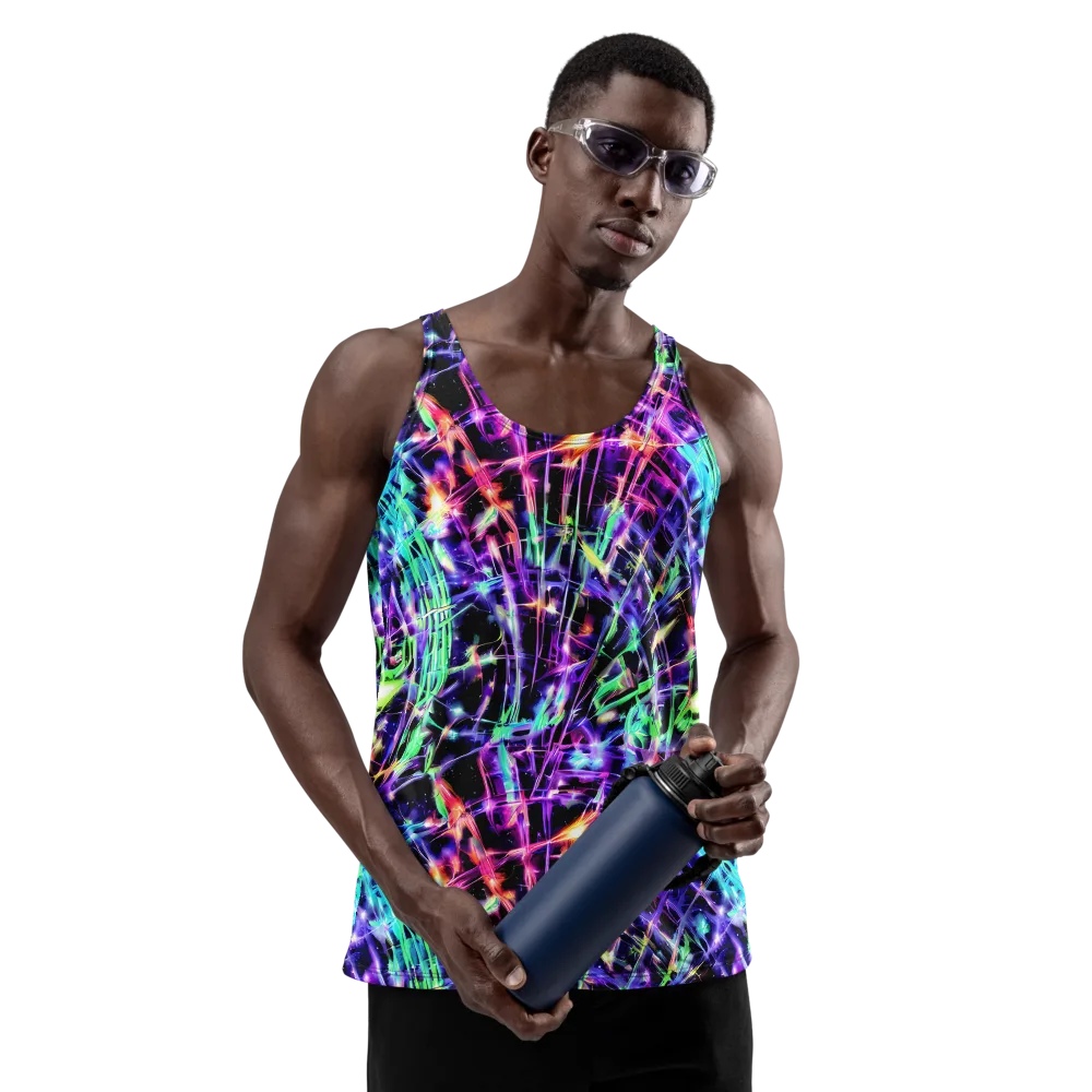 Neon Bamboo on Men's Tank Top — Front