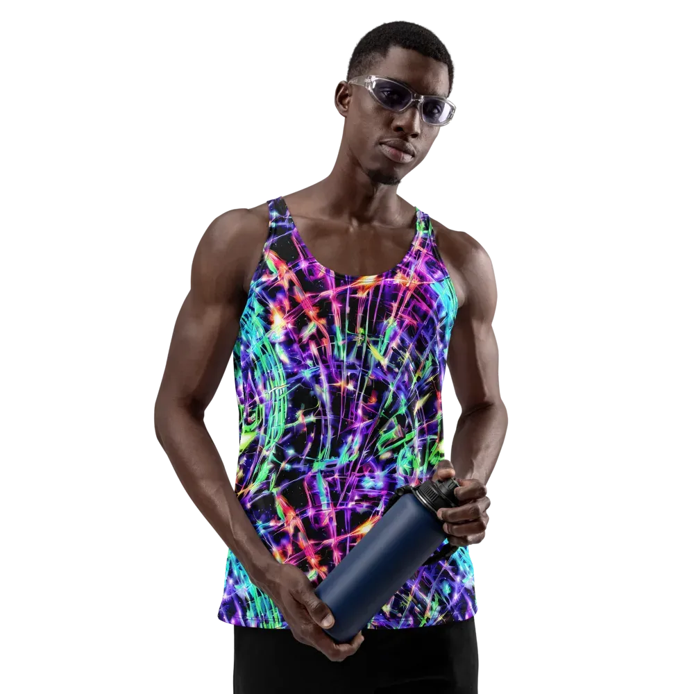Neon Bamboo on Men's Tank Top — Front