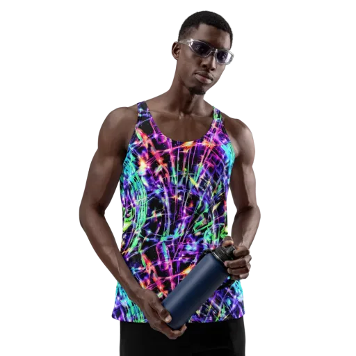 Neon Bamboo on a Men's Tank Top