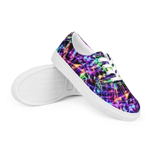 Neon Bamboo on a Men's Lace-Up Canvas Shoes
