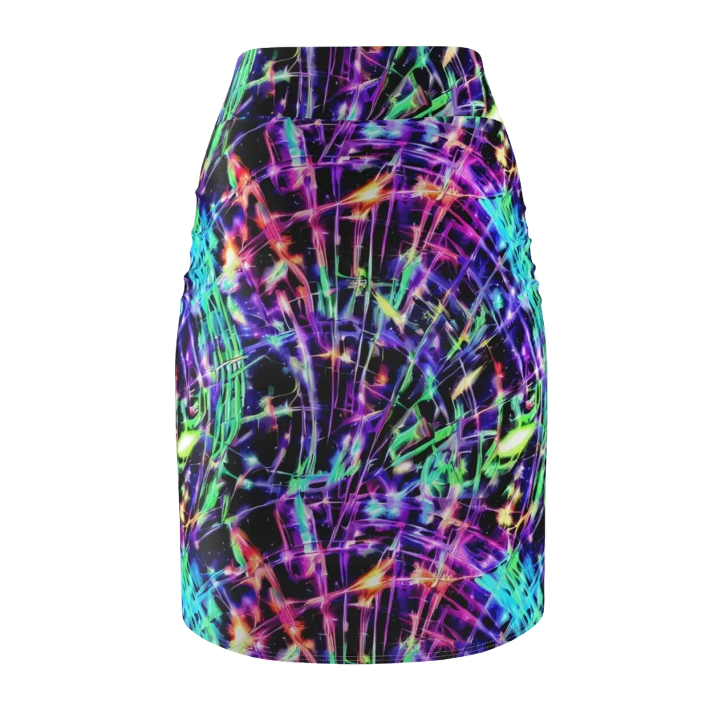 Neon Bamboo on Pencil Skirt — Back