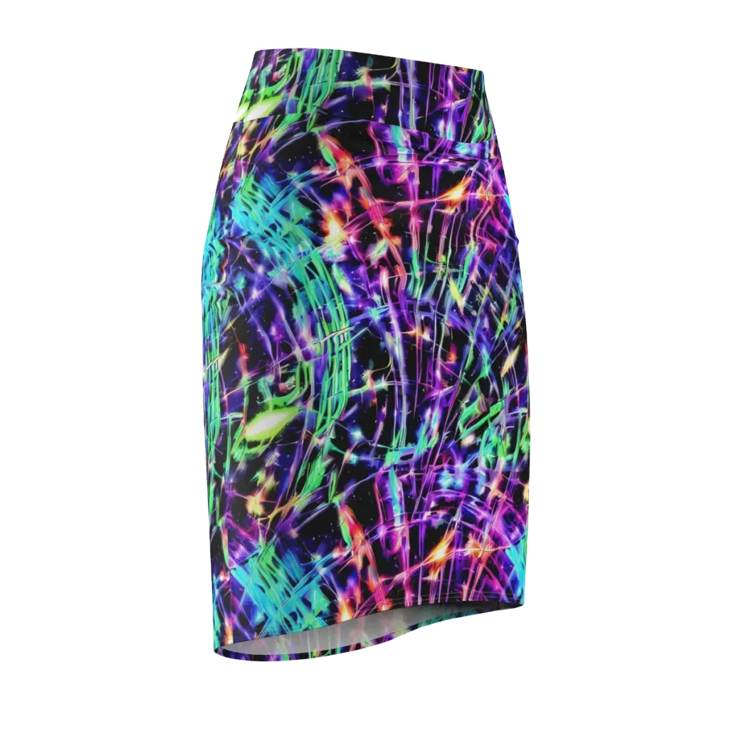 Neon Bamboo on Pencil Skirt — Front Side