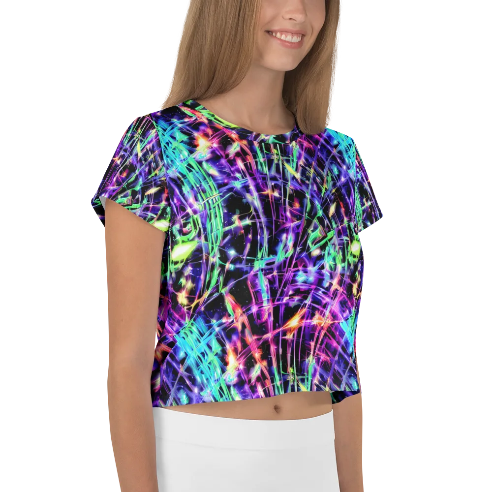 Neon Bamboo on Crop Tee — Right