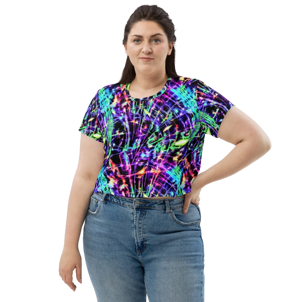 Neon Bamboo on Crop Tee — Front
