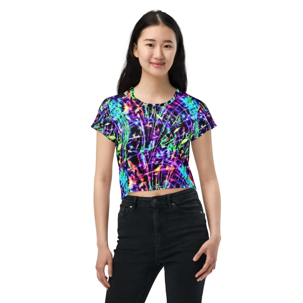 Neon Bamboo on Crop Tee — Front