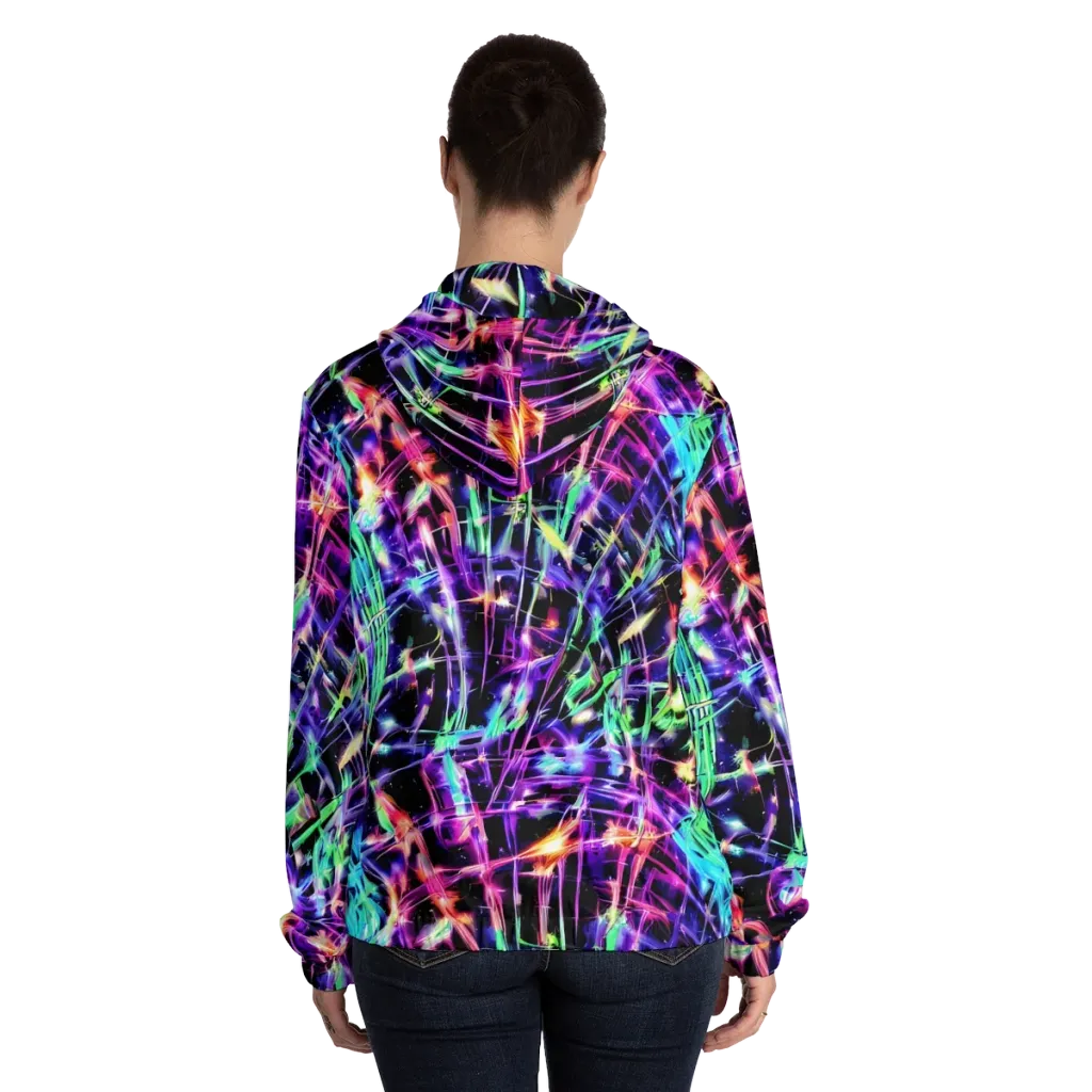 Neon Bamboo on Women's Full-Zip Hoodie — Back On Person