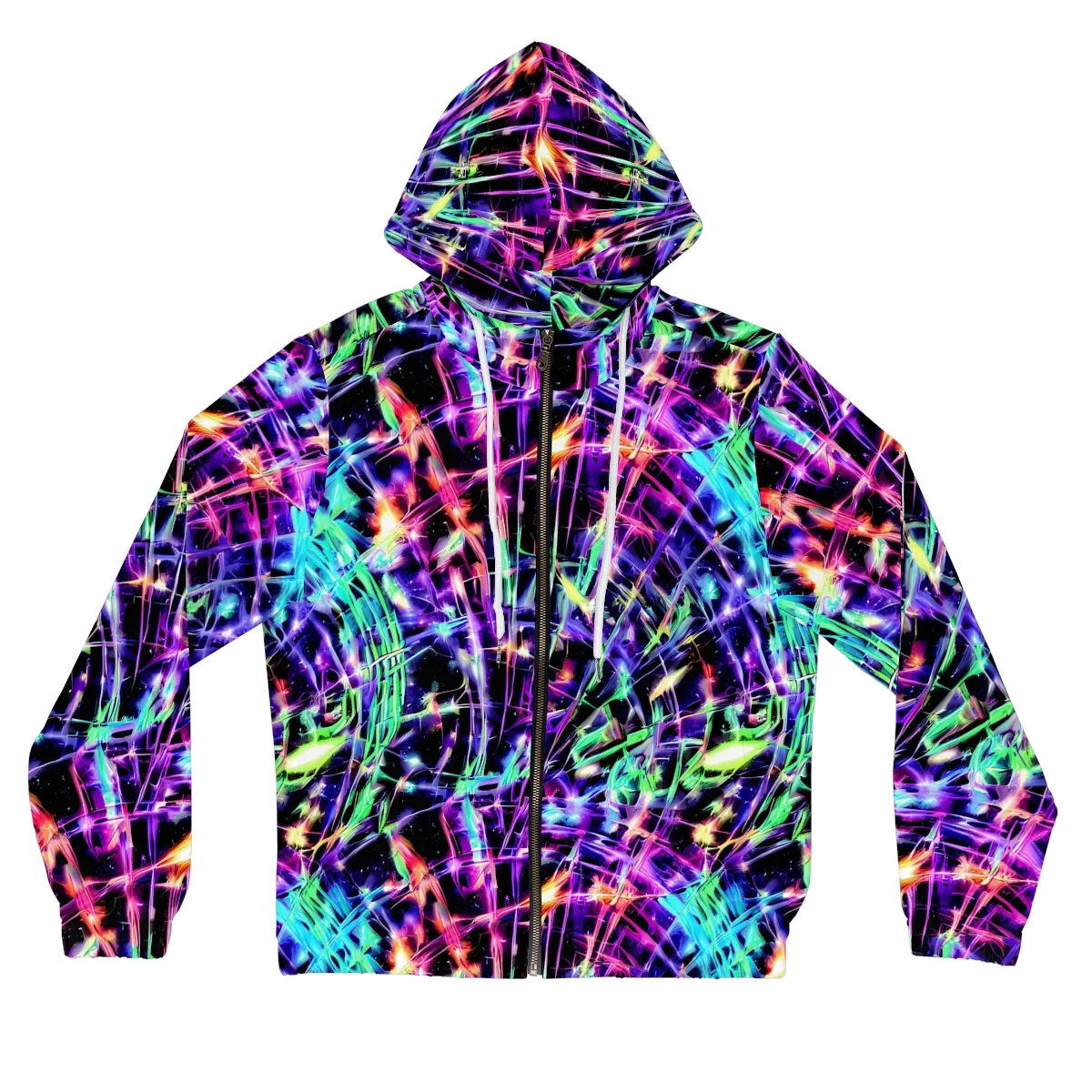 Neon Bamboo on Women's Full-Zip Hoodie — Front