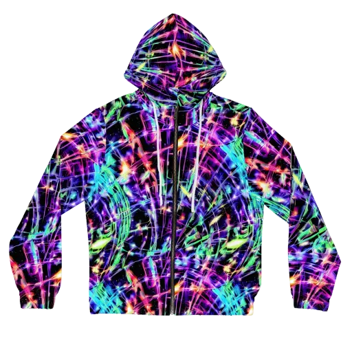 Neon Bamboo on a Women's Full-Zip Hoodie