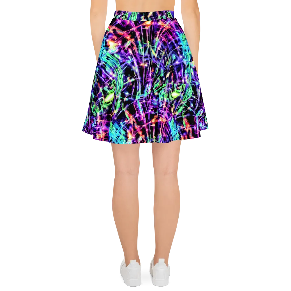 Neon Bamboo on Skater Skirt — Back