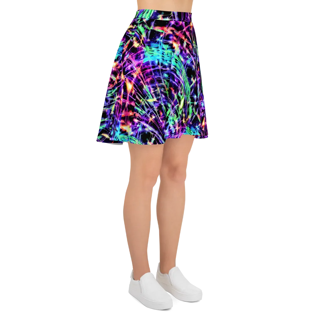 Neon Bamboo on Skater Skirt — Right