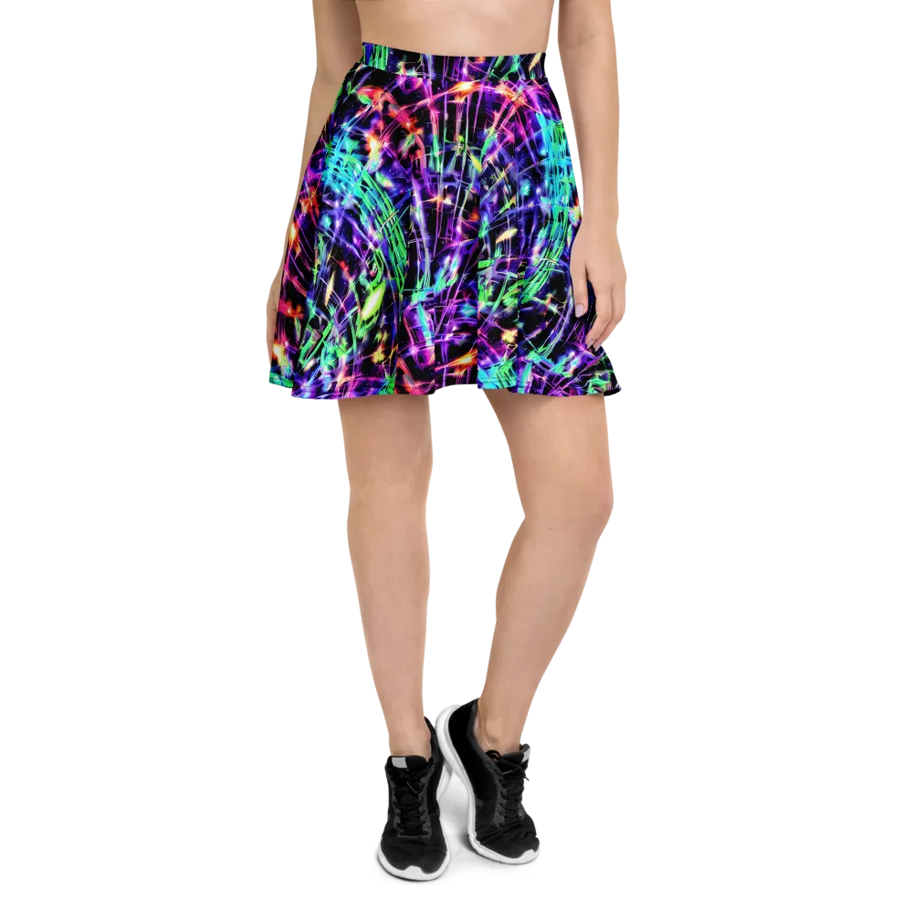 Neon Bamboo on Skater Skirt — Front