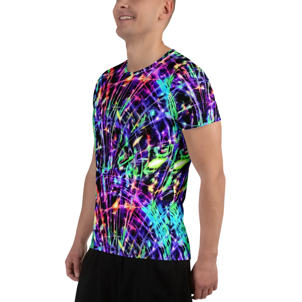 Neon Bamboo on Men's Athletic T-Shirt — Left