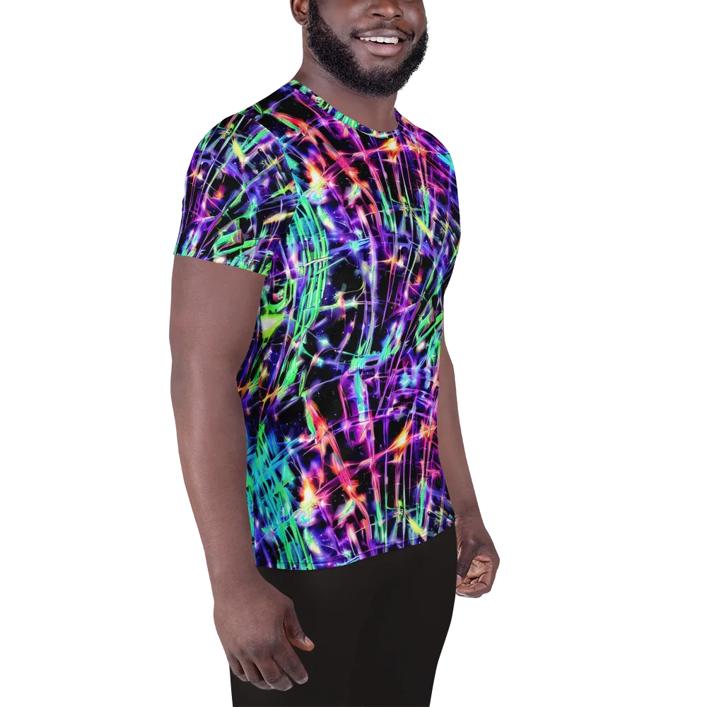 Neon Bamboo on Men's Athletic T-Shirt — Right