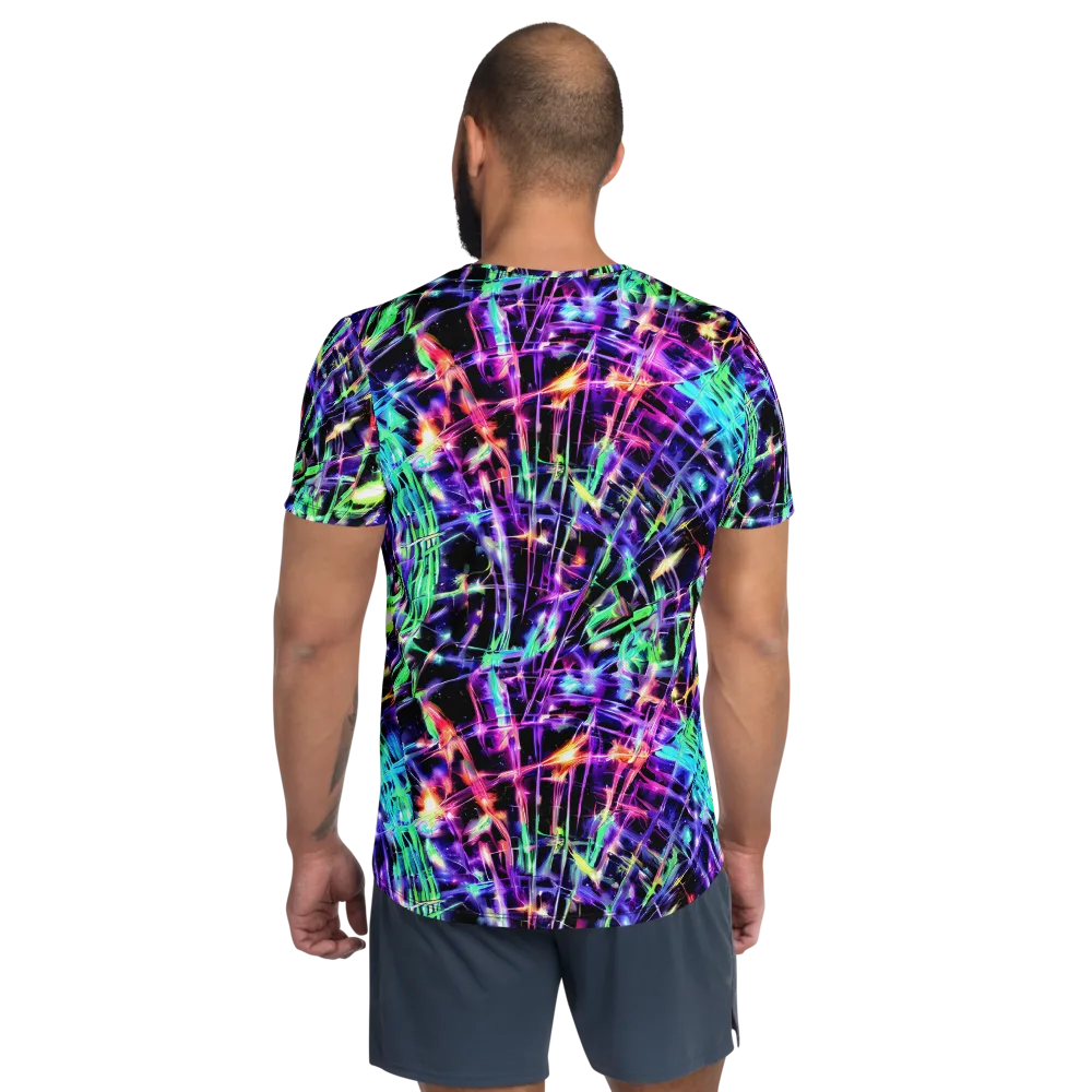 Neon Bamboo on Men's Athletic T-Shirt — Back