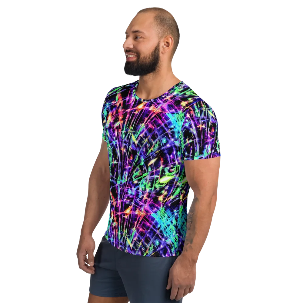 Neon Bamboo on Men's Athletic T-Shirt — Left