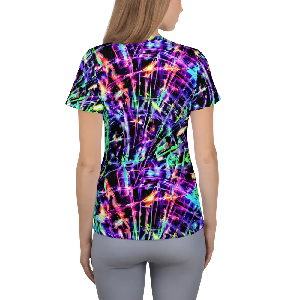 Neon Bamboo on Women's Athletic T-Shirt — Back