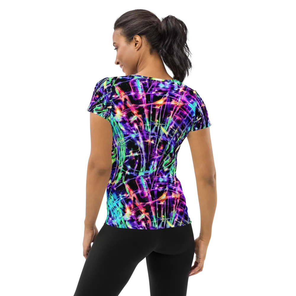 Neon Bamboo on Women's Athletic T-Shirt — Back