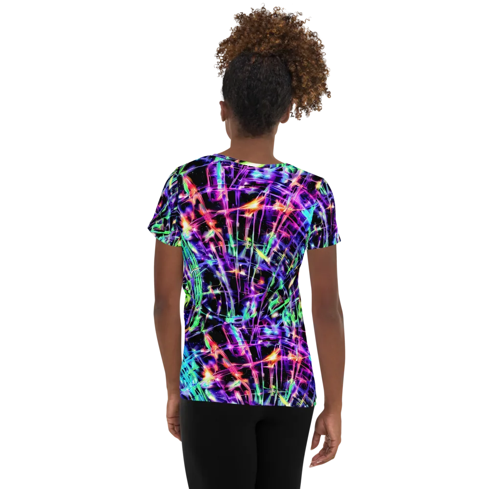 Neon Bamboo on Women's Athletic T-Shirt — Back