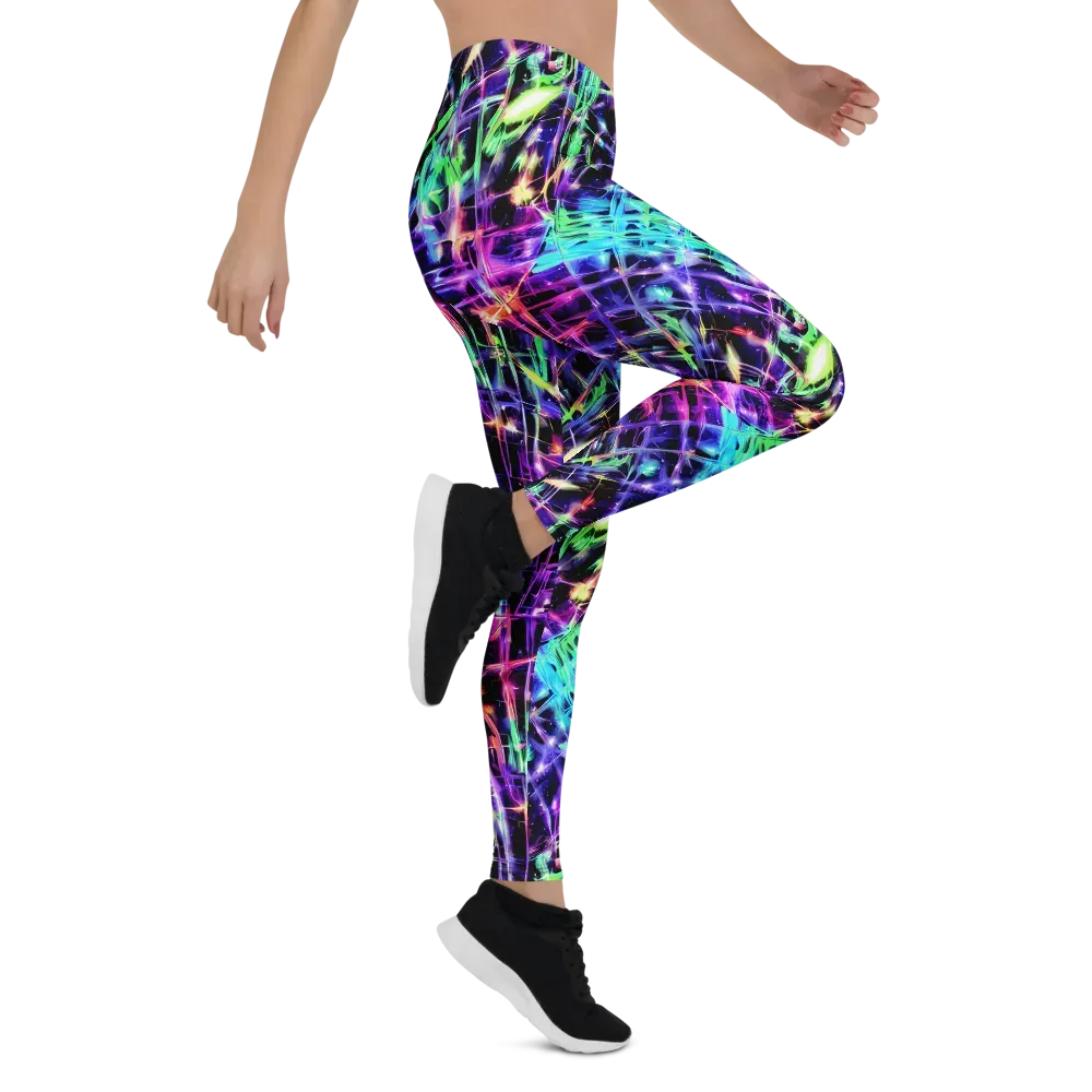 Neon Bamboo on Leggings — Right