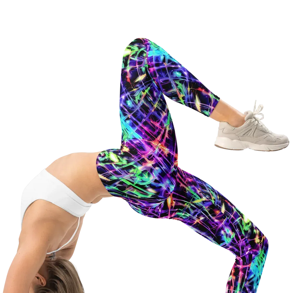 Neon Bamboo on Leggings — Right