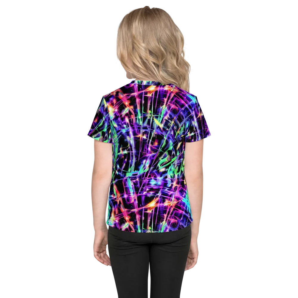 Neon Bamboo on Kids Crew Neck T-Shirt — Back