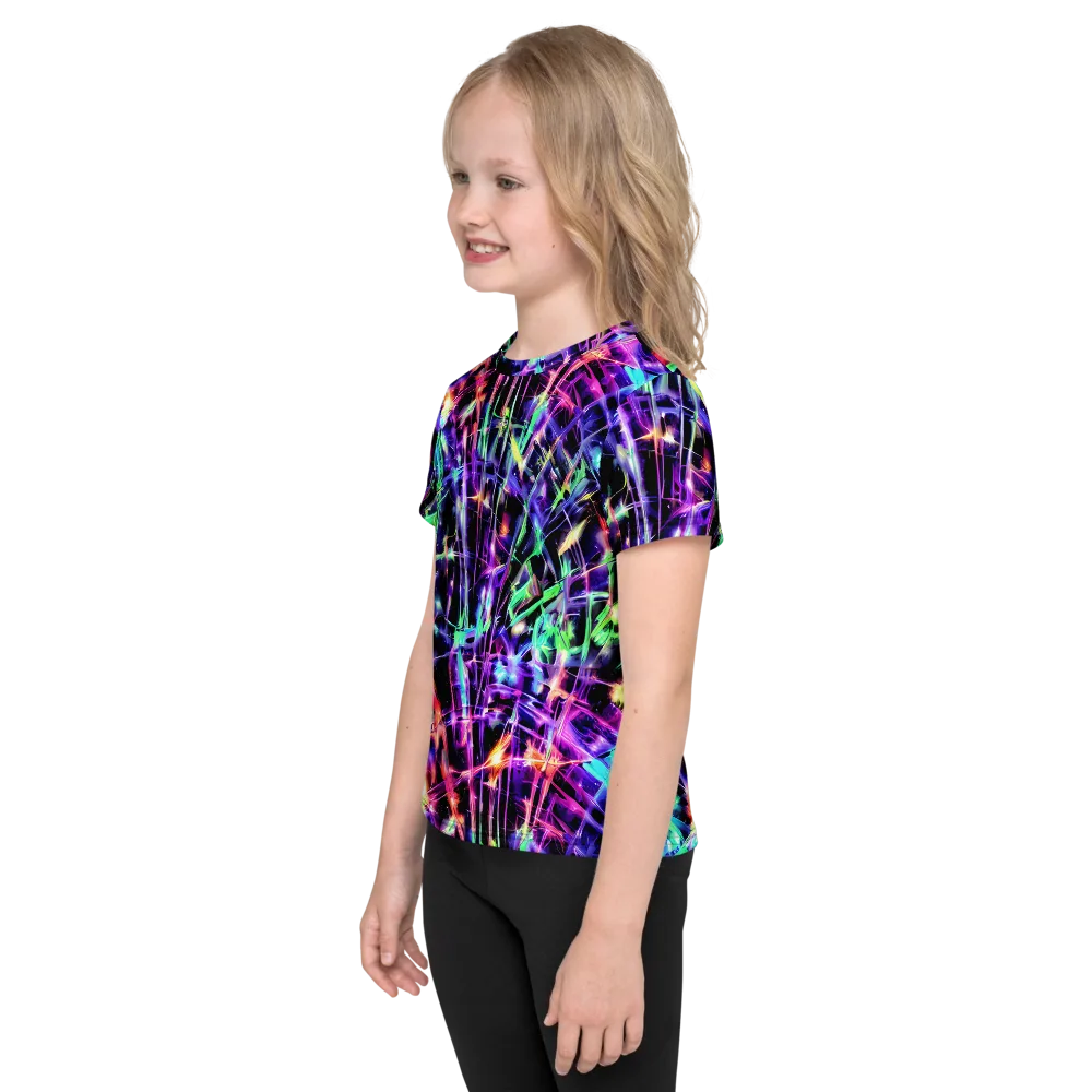 Neon Bamboo on Kids Crew Neck T-Shirt — Left