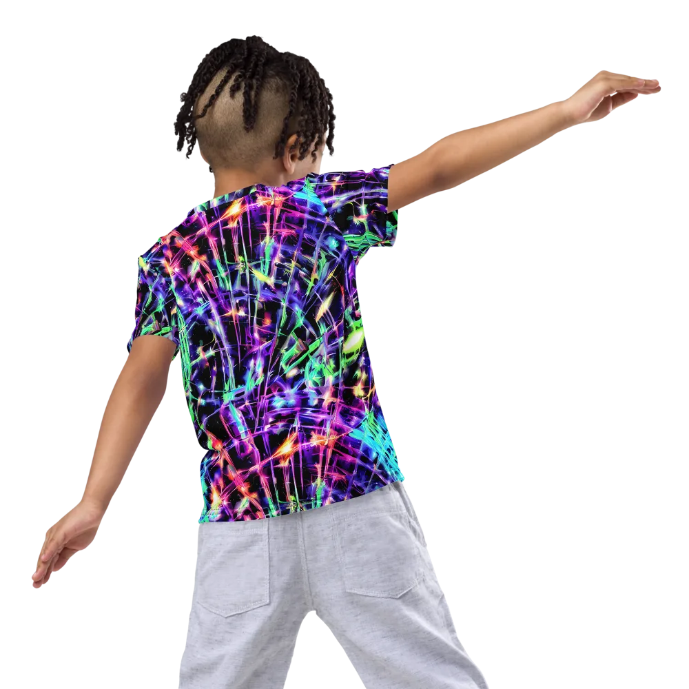Neon Bamboo on Kids Crew Neck T-Shirt — Back