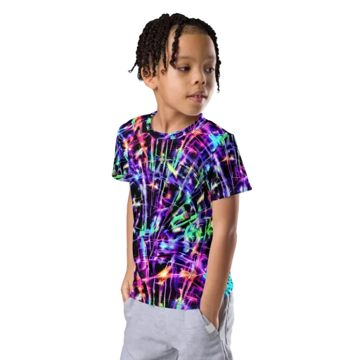 Neon Bamboo on a Kids Crew Neck T-Shirt