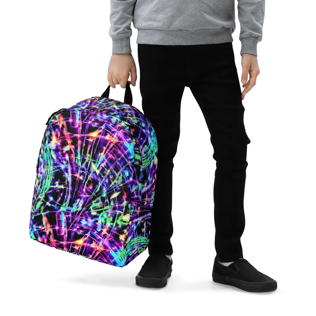Neon Bamboo on Minimalist Backpack — Zoomed-in