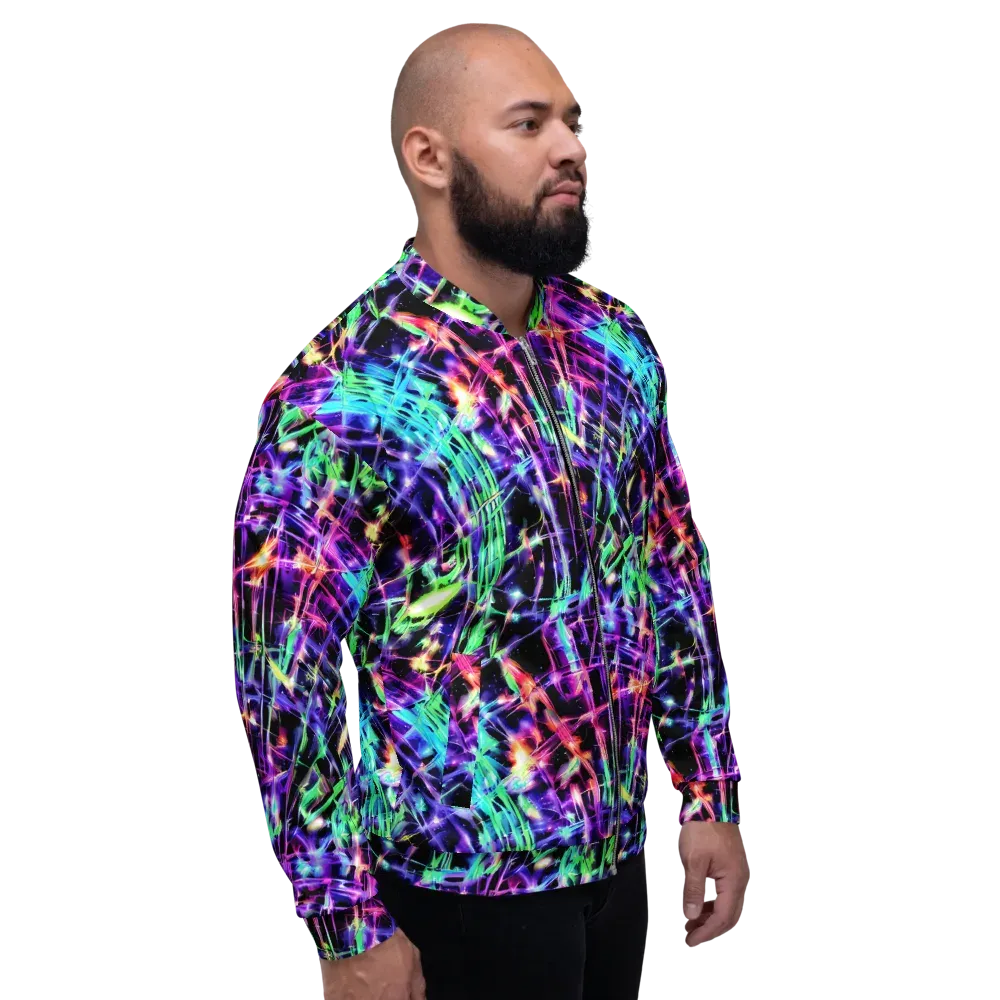 Neon Bamboo on Bomber Jacket — Right