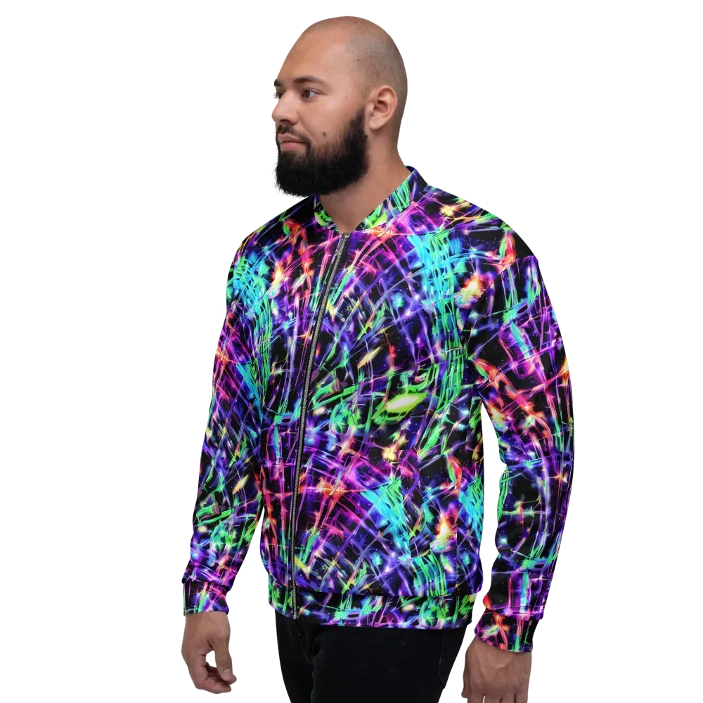 Neon Bamboo on Bomber Jacket — Left