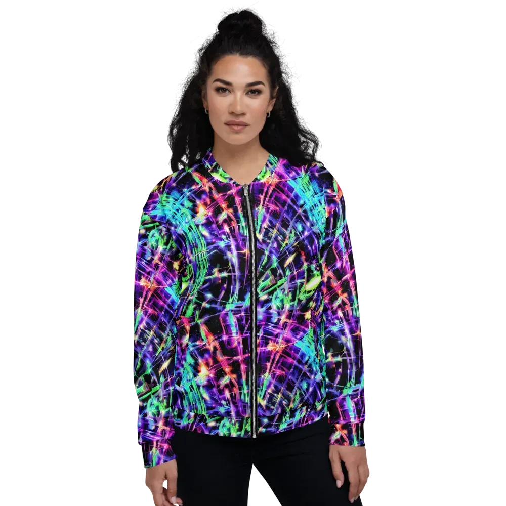 Neon Bamboo on Bomber Jacket — Front