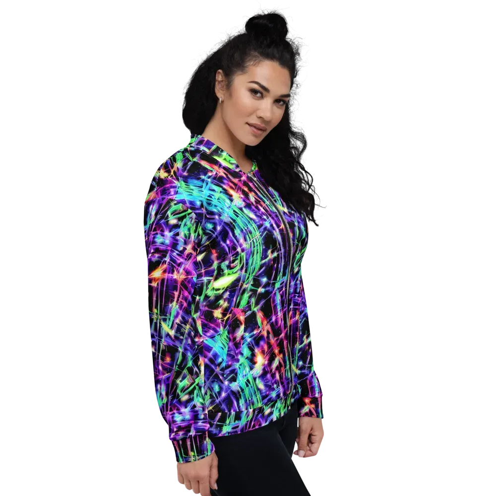 Neon Bamboo on Bomber Jacket — Right