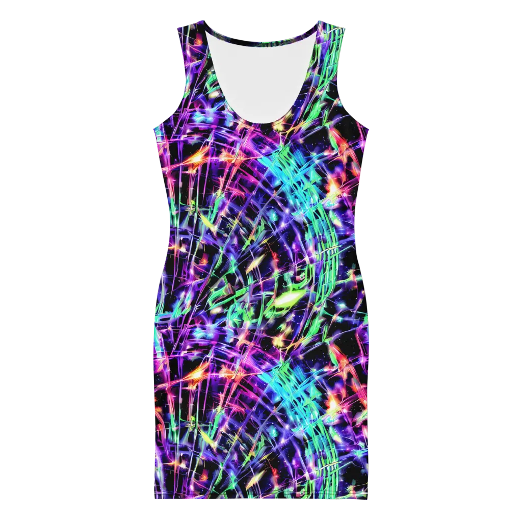 Neon Bamboo on Bodycon Dress — Front