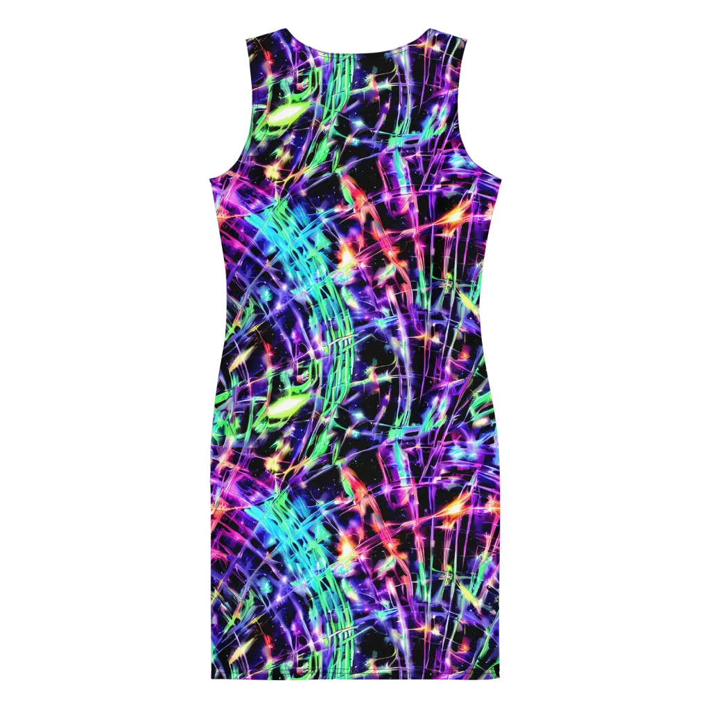 Neon Bamboo on Bodycon Dress — Back