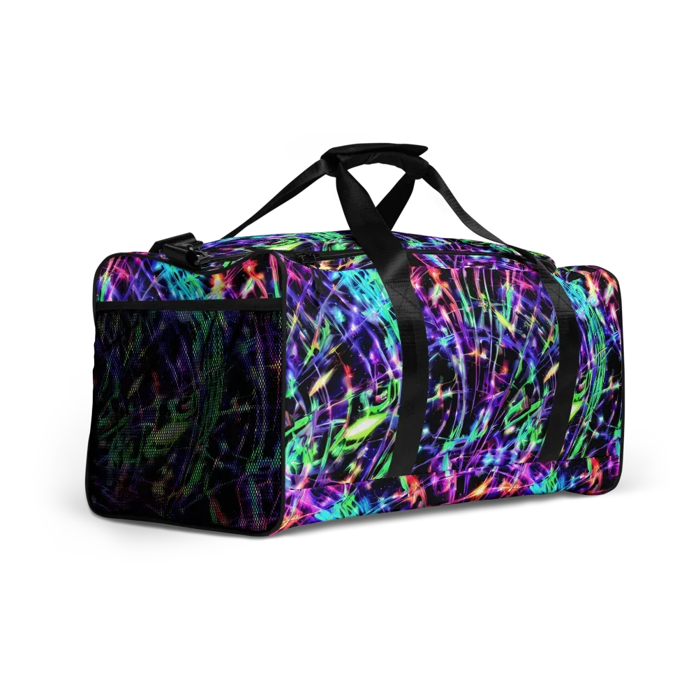Neon Bamboo on Duffle Bag — Right Front