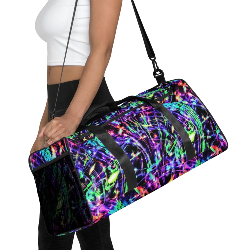 Neon Bamboo on Duffle Bag — Front